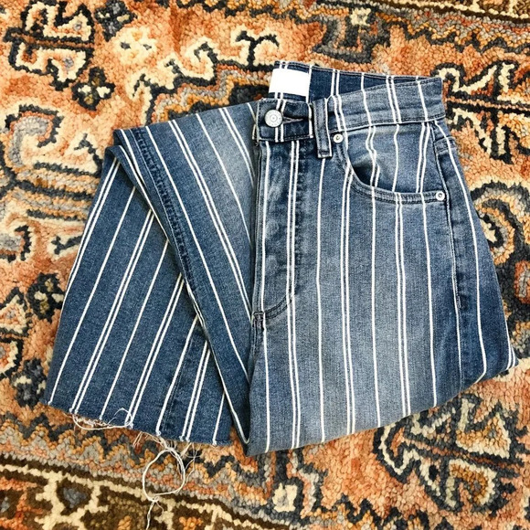 Boyish Stanley Striped Straight Leg Denim Jeans 26 - Picture 2 of 14